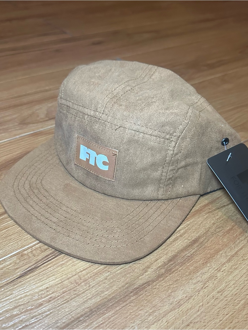 FTC Suede 5-Panel Cap in Camel